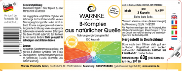 B-Komplex aus natürlicher Quelle 100 Kapseln