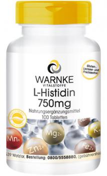 L-Histidin 750mg, hochdosiert, vegan  (100 Tabletten)