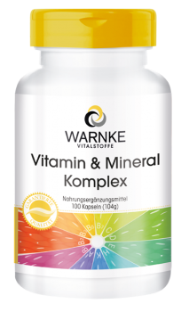 Vitamin und Mineral Komplex mit 18 Vitalstoffen, vegan  (100 Kapseln)