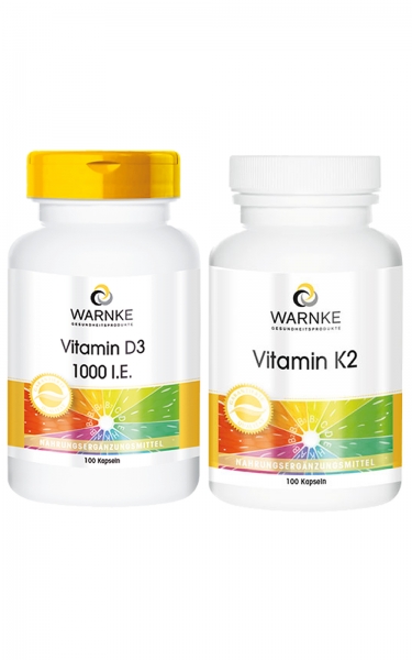 Vitamin D3 und Vitamin K2 - 100 Kapseln