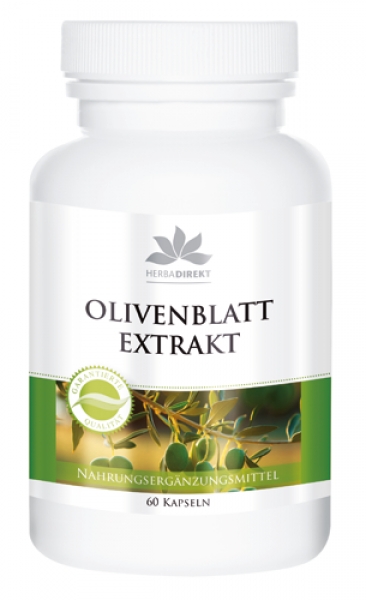 Olivenblatt Extrakt 500mg mit 100mg Oleuropein  (60 Kapseln)